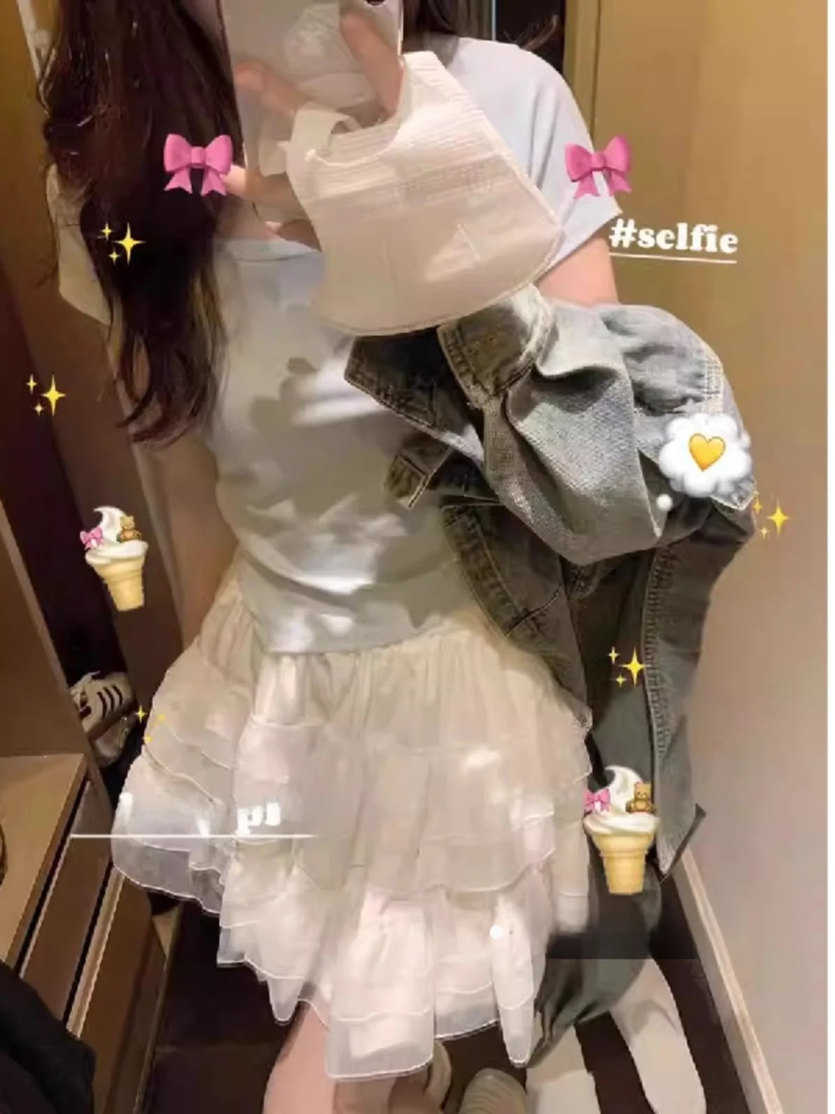 

Ballet Sle Fairy Net Skirt White Cake Skirt Women Winter High Waist Slim A-Line Skirt ort Skirts Casual Wear