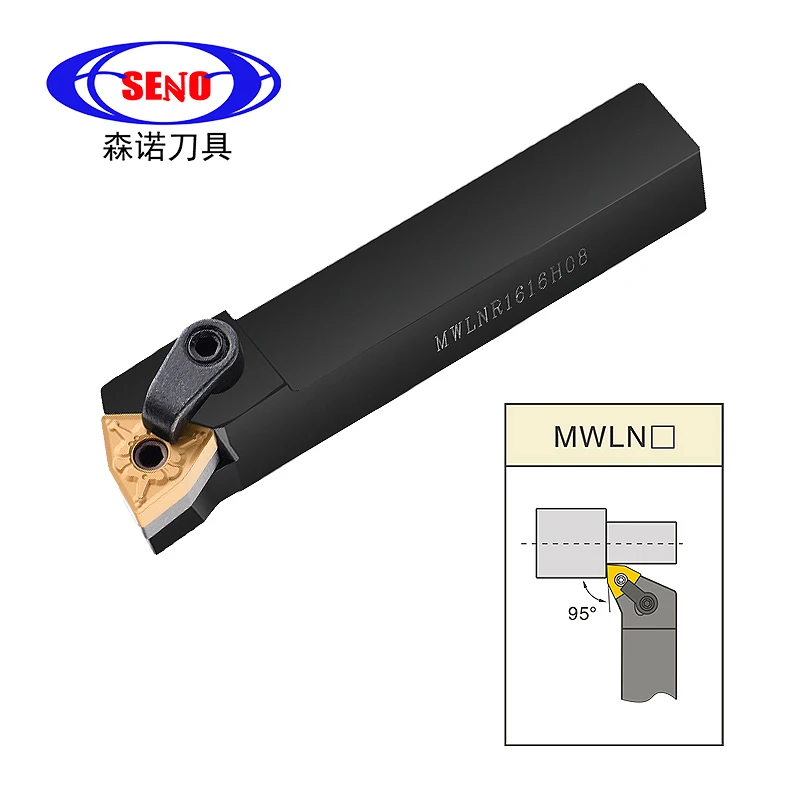 SENO 1PCS CNC MWLNR1616H06 MWLNR2020K06 MWLNR2525M06 Cylindrical Turning Tool Holder Carbide Insert External Turning Tool