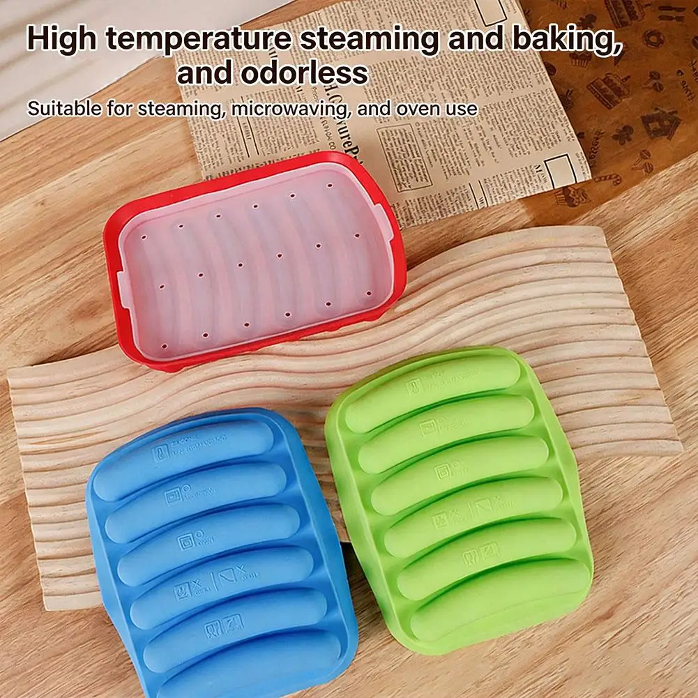 Silicone Sausage Maker Mould DIY Ham Hot Dog Making Moulds With Lid Kitchen Household Sausages Cake Baking Tools Molds view 2