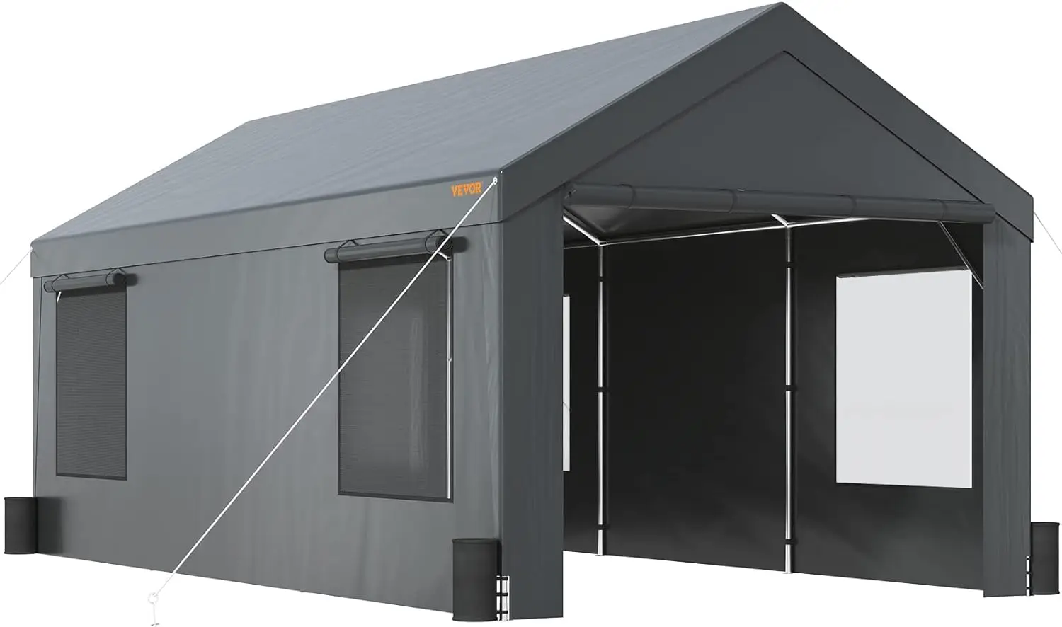 Vevor Carport 12'X20' Heavy Duty Portable Garage, Upgraded Extra Large Car Canopy With Roll-Up Ventilated Windows, Removable