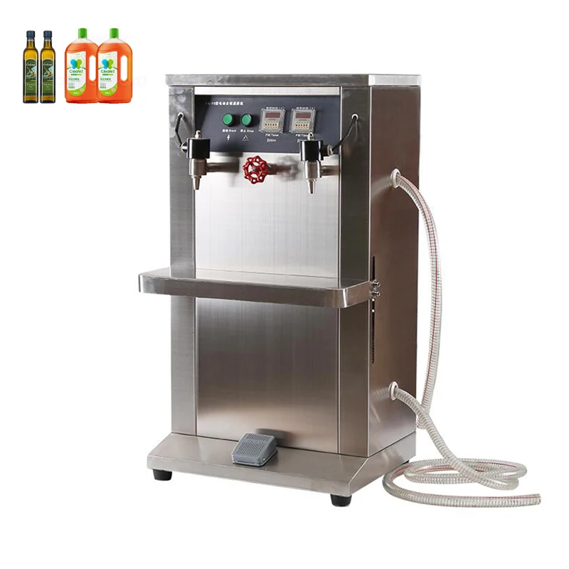 

Double Head Semi-Automatic Fruit Juice Mineral Water Bottling Fluid Liquid Dosing Dispenser Filling Machine System