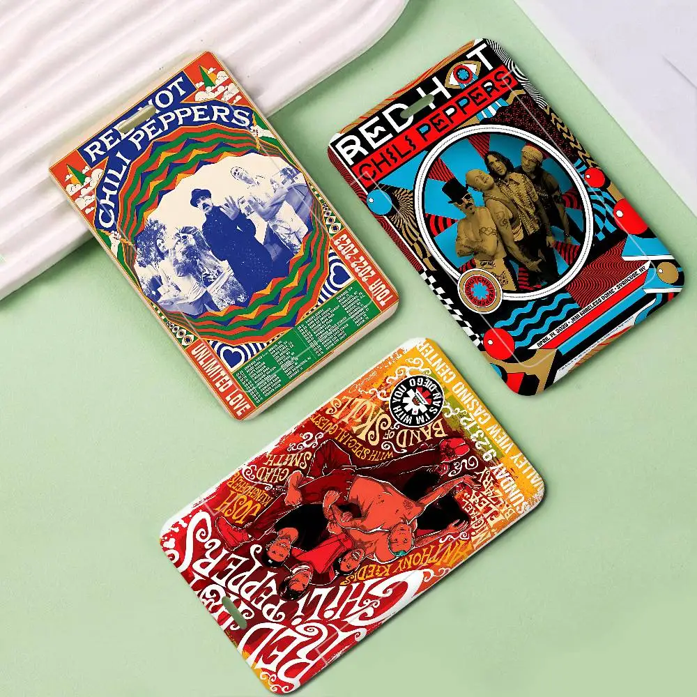 Porta Tarjetas de Identificación Unisex de la Banda de Rock Red Hot Chili Peppers, Porta Credenciales con Cordón para el Cuello, para Negocios, Exposiciones, Escuela