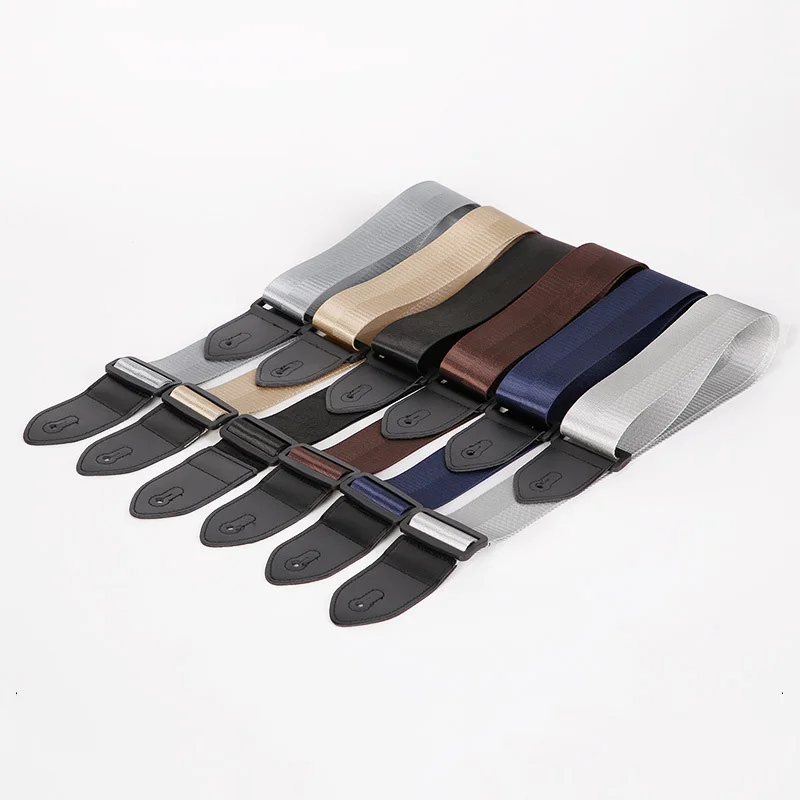 Electric Guitar Strap Solid-colored Adjustable PU Leather Ends Acoustic Guitar Bass Strap Belt Accessories ﻿ - view 3