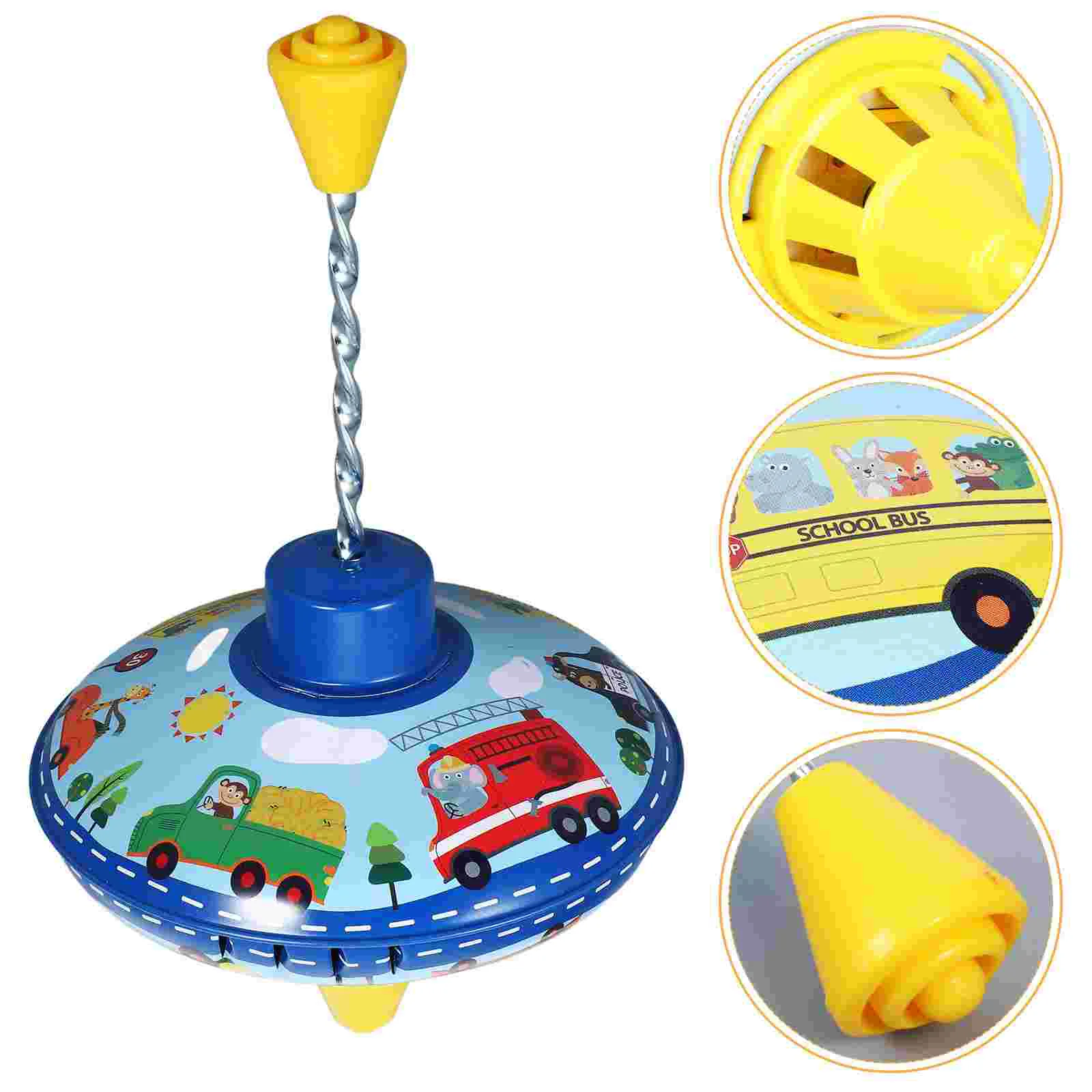 

Tin Spinning Top Drop-resistant Toy Kids Interesting Vintage Child Rotating Iron Sheet Classic Funny Cartoon