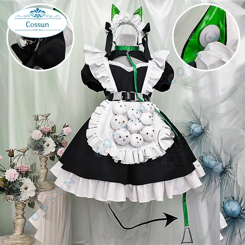 

Virtual Youtuber Aza Maid Dress Cosplay Costume Cos Game Anime Party Uniform Hallowen Play Role Clothes Clothing