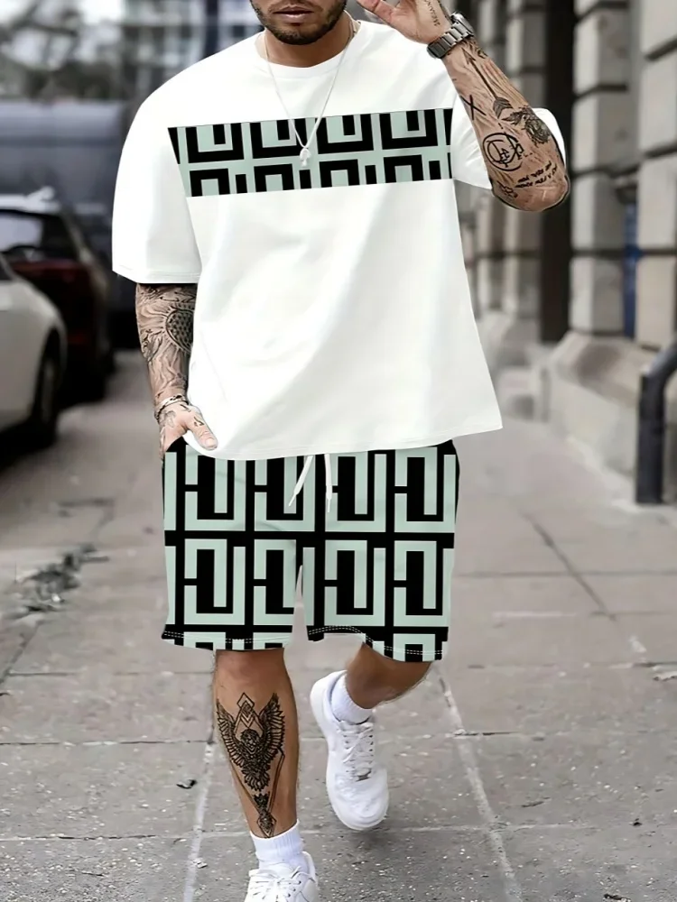 Summer New Style Men's Short-Sleeved Shorts With Breathable and Casual Fashion 3D Printings - Streetwear Men's Clothing