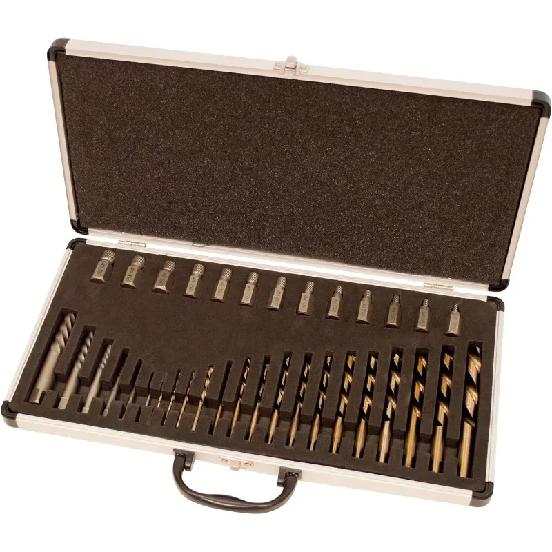 OEMTOOLS 24377 Master Extractor and Drill Bit Set, Broken Fastener and Stud Removal, Spiral Extractors