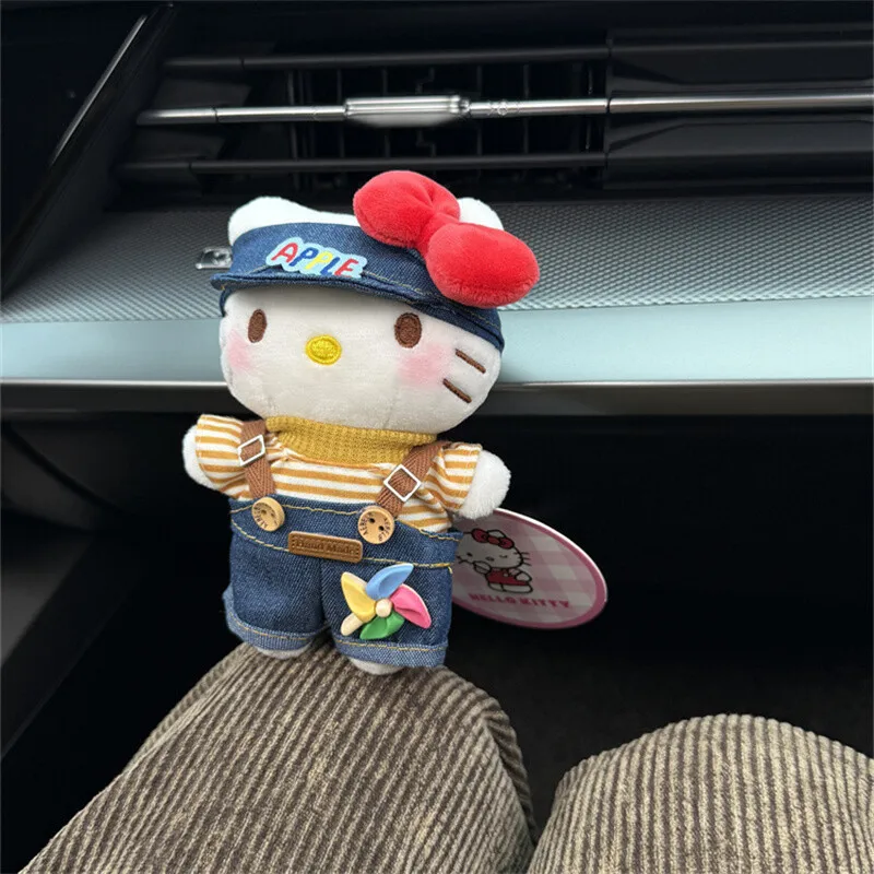 Nova combinação artesanal de chaveiro de pelúcia de gato Kitty, boneca de mochila de menina fofa - ideia de presente perfeita