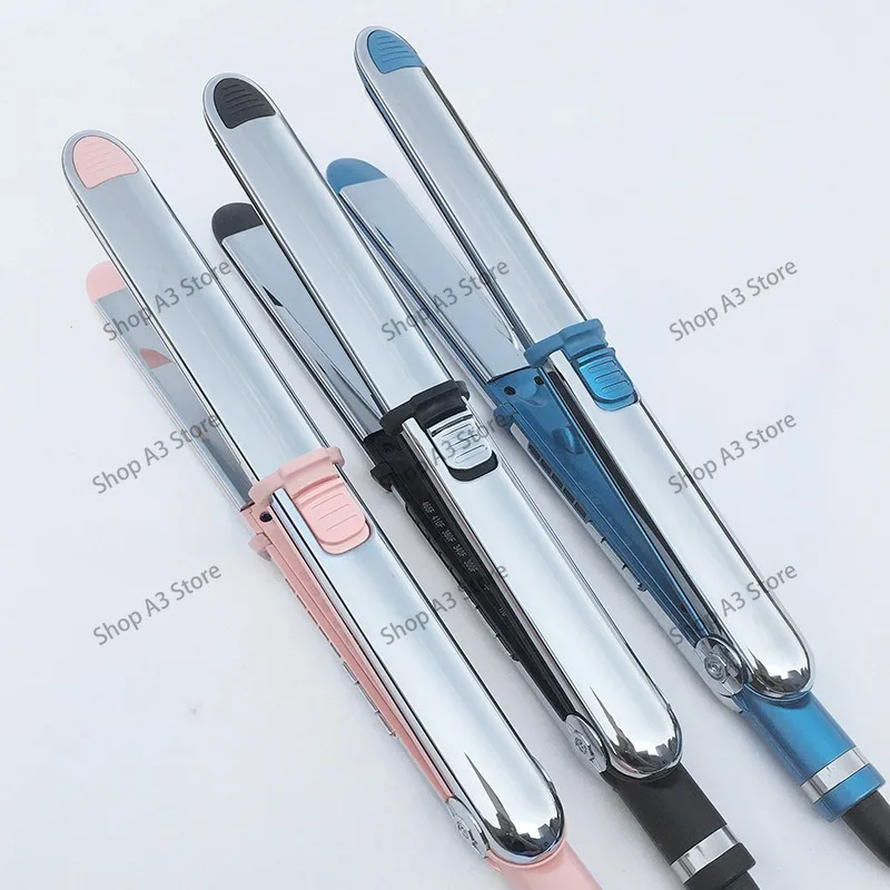 Tourmaline Ceramic Straight Plate Clamp Stainless Steel Roll Straightening Dual-purpose 360-degree Rotating Hair Salon