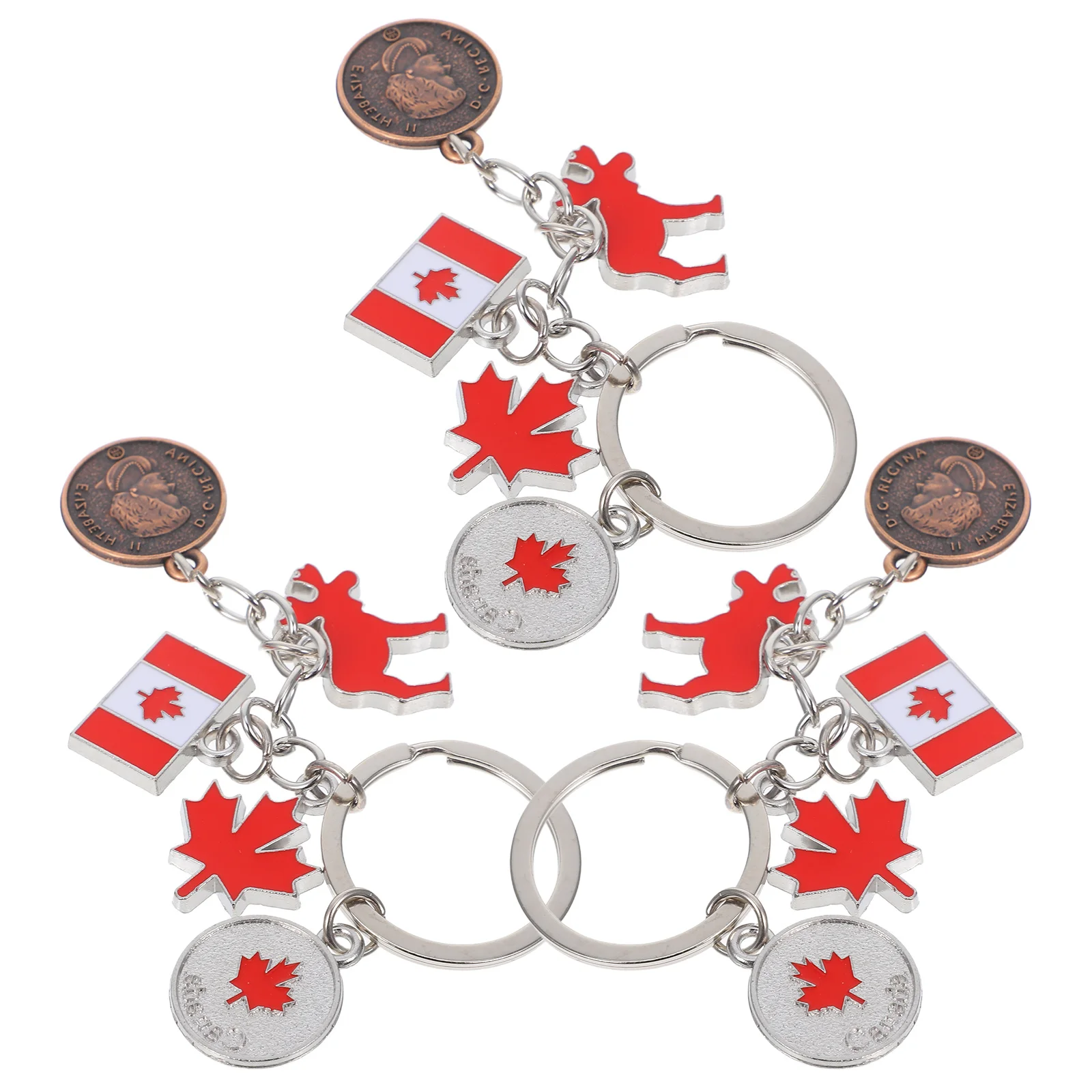 

3Pcs Flag Keychain Canadian Style Decorative Key Ring Fine Workmanship Key Holder for Backpack Purse Keys Gift for Friends