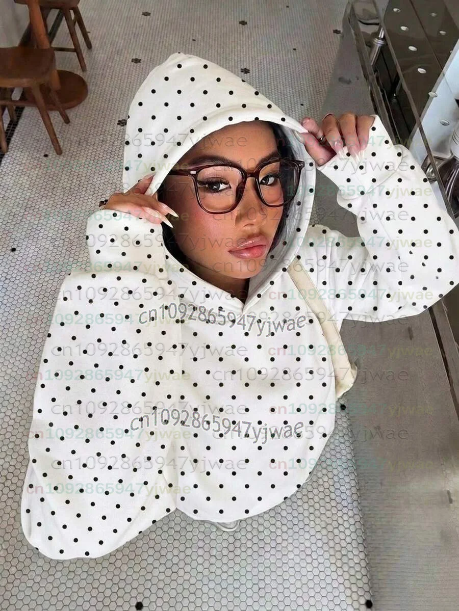 2026 Autumn/Winter Women/Girls Sweatshirt Fashion Polka Dot Striped Leopard Printed Hoodie Popular Streetshirt Harajuku Hooded