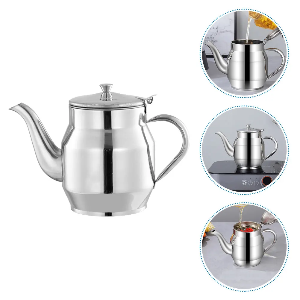 

Stainless Steel Oil Container Pot Strainer Vinegar Dispenser Compact Daily Use Accessories Supply