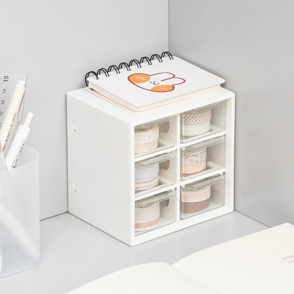 Plastic Visible Drawer Box Desktop Stationery Storage Organizer Multi-Function Multi-Layer Design for Pens Jewelry Documents