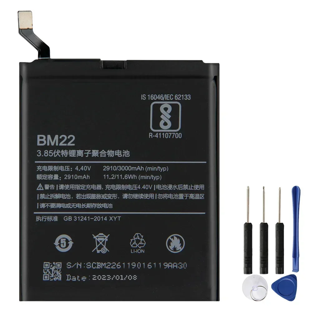 

Production in 2024 BM22 Phone Battery 3000mAh For XiaoMi 5 Mi5 M5 Prime Replacement Battery High Quality Batteries With Tool