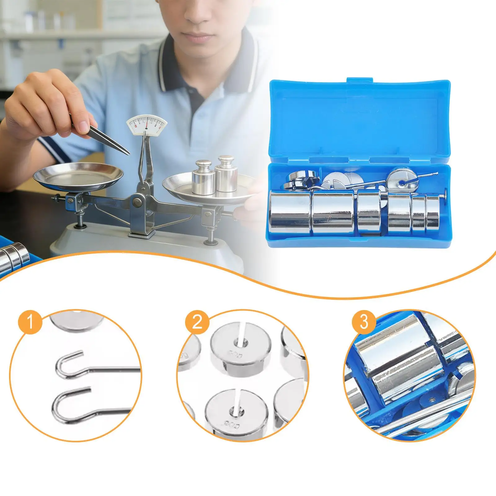 슬롯형 무게 세트 다용도 교육용 과학 실험 슬롯형 무게추 걸이 포함 실험실 학교 고등학교 교실용