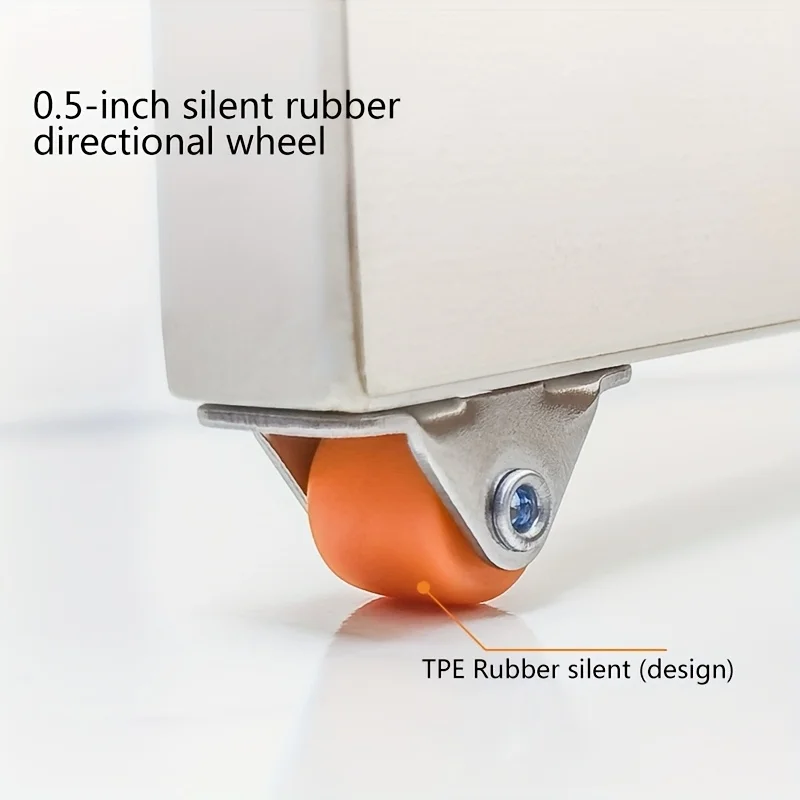 Heavy Duty Caster Kit with Locking Mechanism and Silent Rolling Motion System, Used for Cabinets and Bookshelves