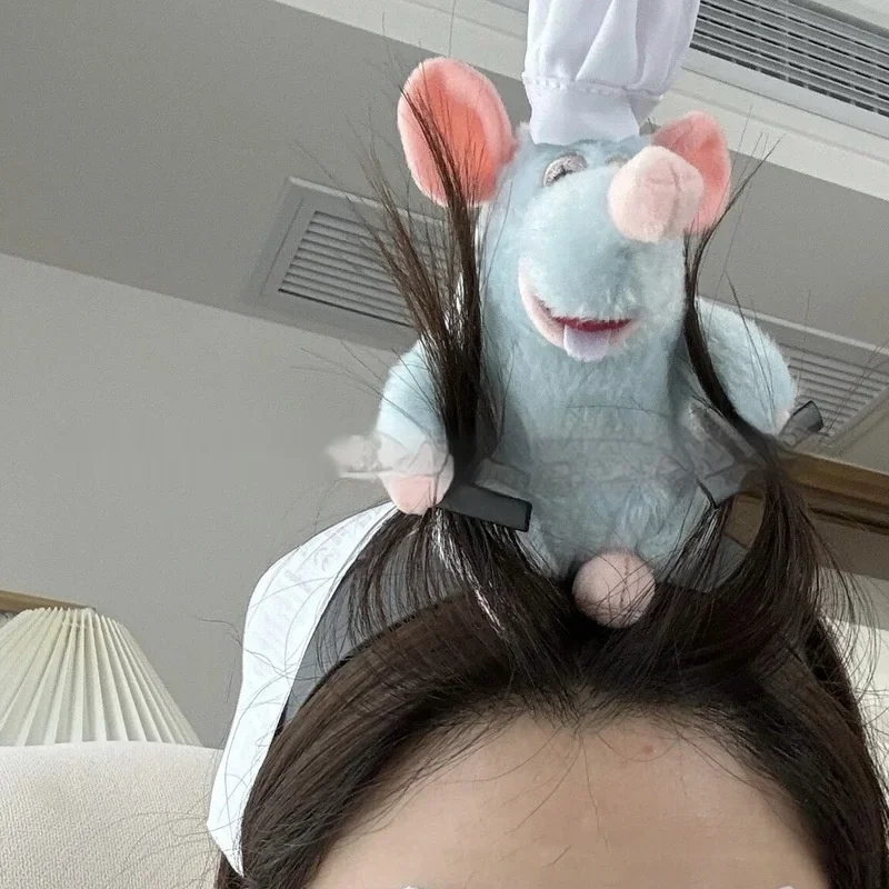 Disney Series Ratatouille Hairpin Headdress New Plush Doll Wide-brimmed Headband Creative Household Items Kawaii Girls Gifts