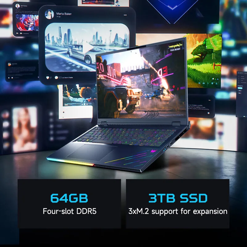 2025 Acer Predator Helios 18 AI كمبيوتر محمول للألعاب 18 بوصة 4K Mini LED 120 هرتز شاشة Netbook Ultra 9-275HX 64GB 3TB RTX5090 Notebook
