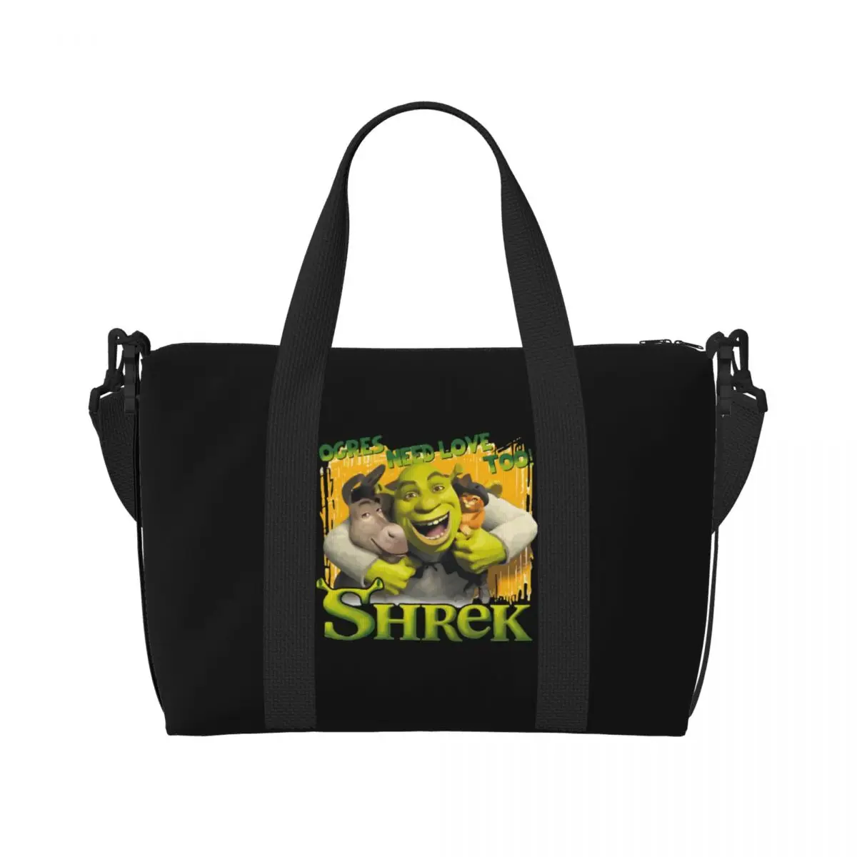 

Пользовательские S-shreks Бакалея Сумка для покупок Женская большая вместительная сумка с забавными героями мультфильмов Тренажерный зал Пляжные дорожные сумки