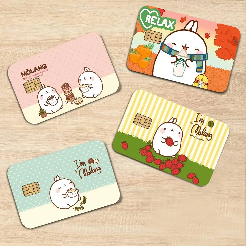 Cartoon Cute M-Molang Game Film Cover Sticker Case for Small Chip Credit Debit Card Front Side