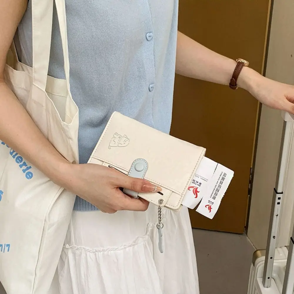 

Card Holder PU Passport Bag Cute Puppy Purse Passport Clip Passport Cover Airplane Check-in Travel Wallet Travel Accessories