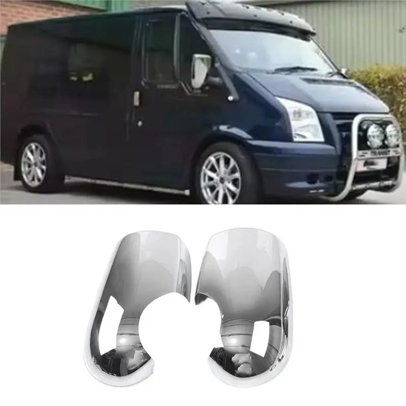 A60E-Car Door Side Mirrors Cover Trim Sticker Rear View Mirror Cover For Ford Transit MK6 MK7 2000-2013