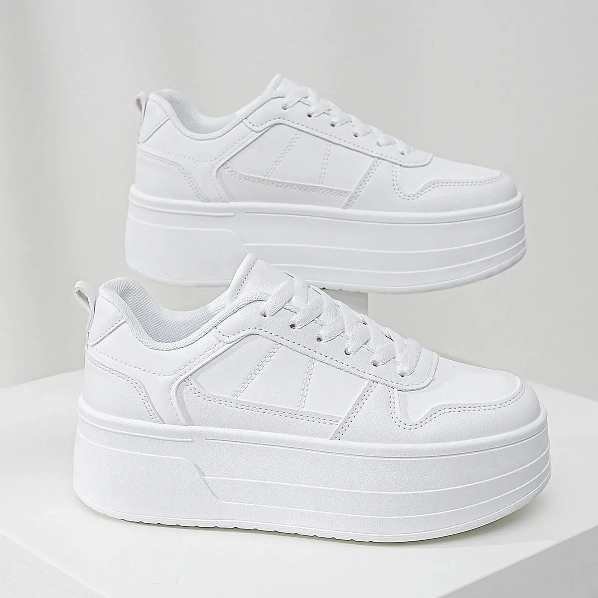 2024 New Style Casual Shoes For Women, Ladies Platform Shoes, White Shoes, Comfortable Sneakers, Increase Height By 5cm