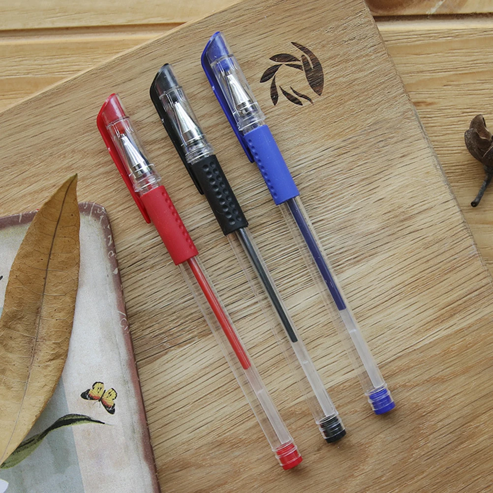 

12pcs Gel Ink Roller Ball Pens 0.5mm Fin Point Pen for Office School Students Stationery (Blue & Black & Red)