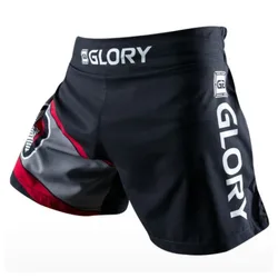 Pantalones cortos de boxeo para entrenamiento de Fitness, Shorts negros transpirables de Mma, Muay Thai, Kickboxing, Sanda Mma