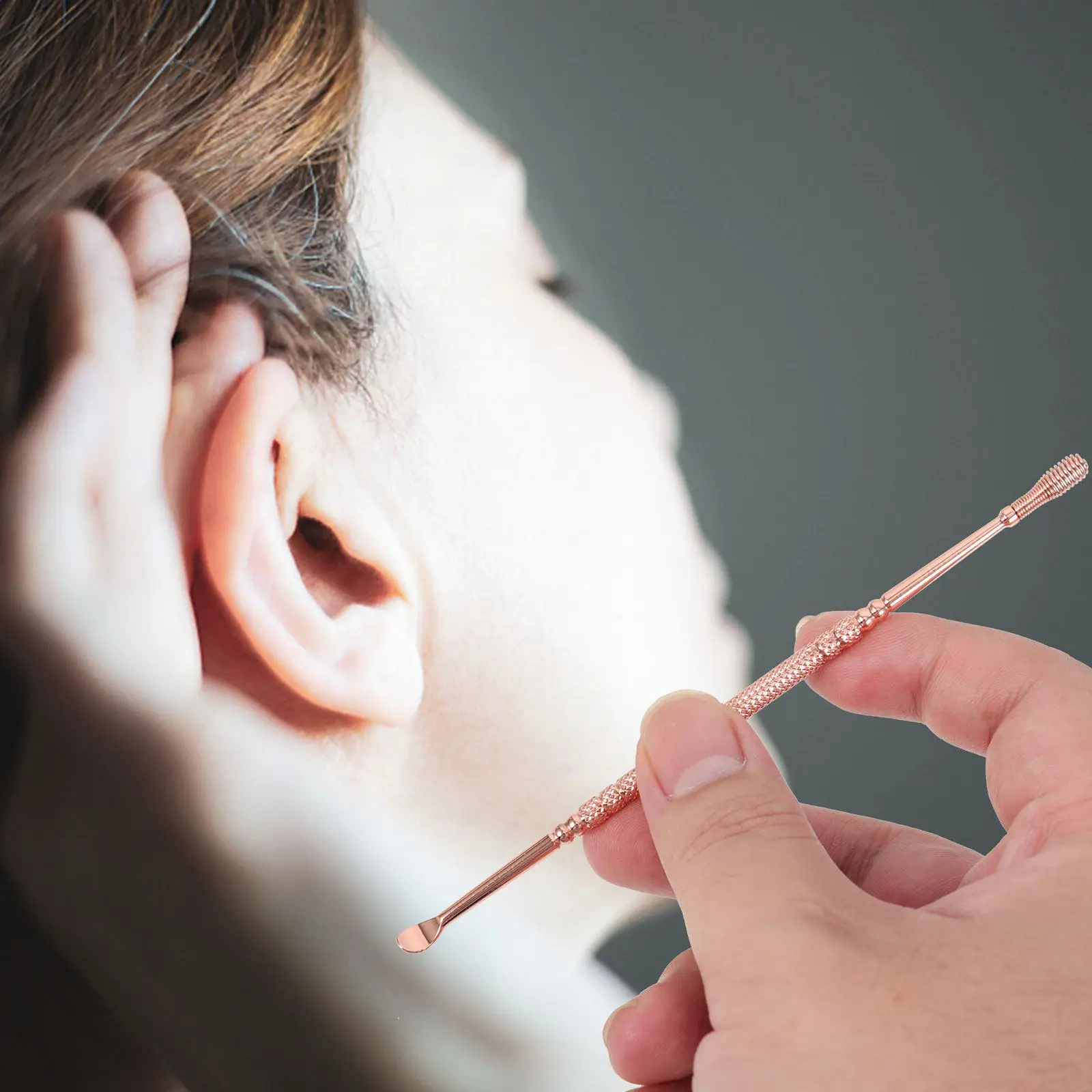 

Инструмент для удаления ушной серы из нержавеющей стали для безопасной и бережной чистки и массажа ушного прохода, для ежедневного использования, портативный, многоразовый, для домашнего использования