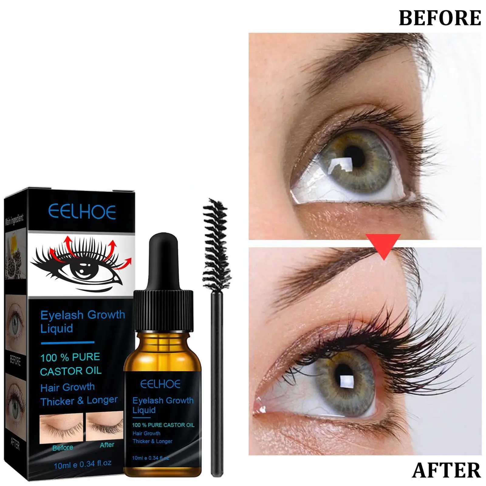 10Ml Ricinusolie Wimpergroei Serum Langer Voller Haar Wenkbrauw Tillen Behandeling Wimperversterker Voedende Wimpers Essenc C7y6