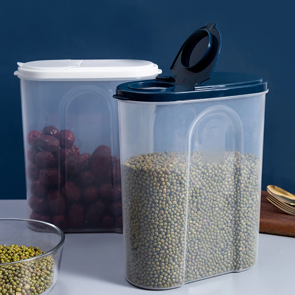 

2pcs Food Storage Tanks Transparent Seal Containers Coffee Tea Sugar Jars Household Cereal Holders Dried Food Storage Boxes