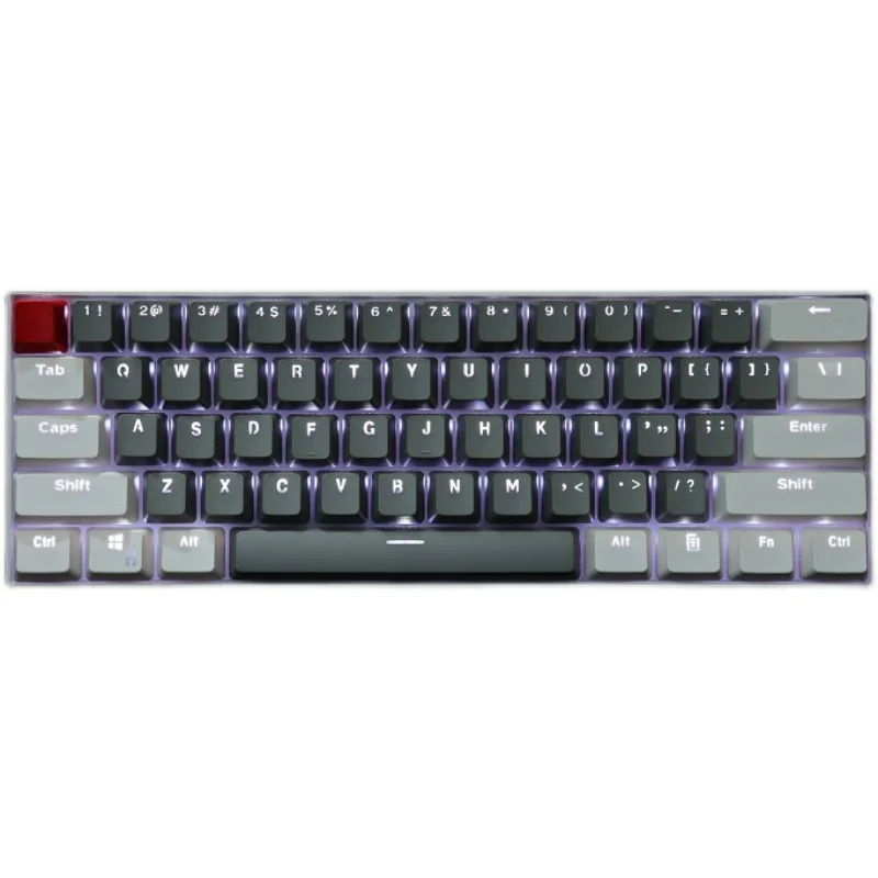 Red gray and white color matching keycaps 61 key keycaps PBT keycaps, two-color backlight