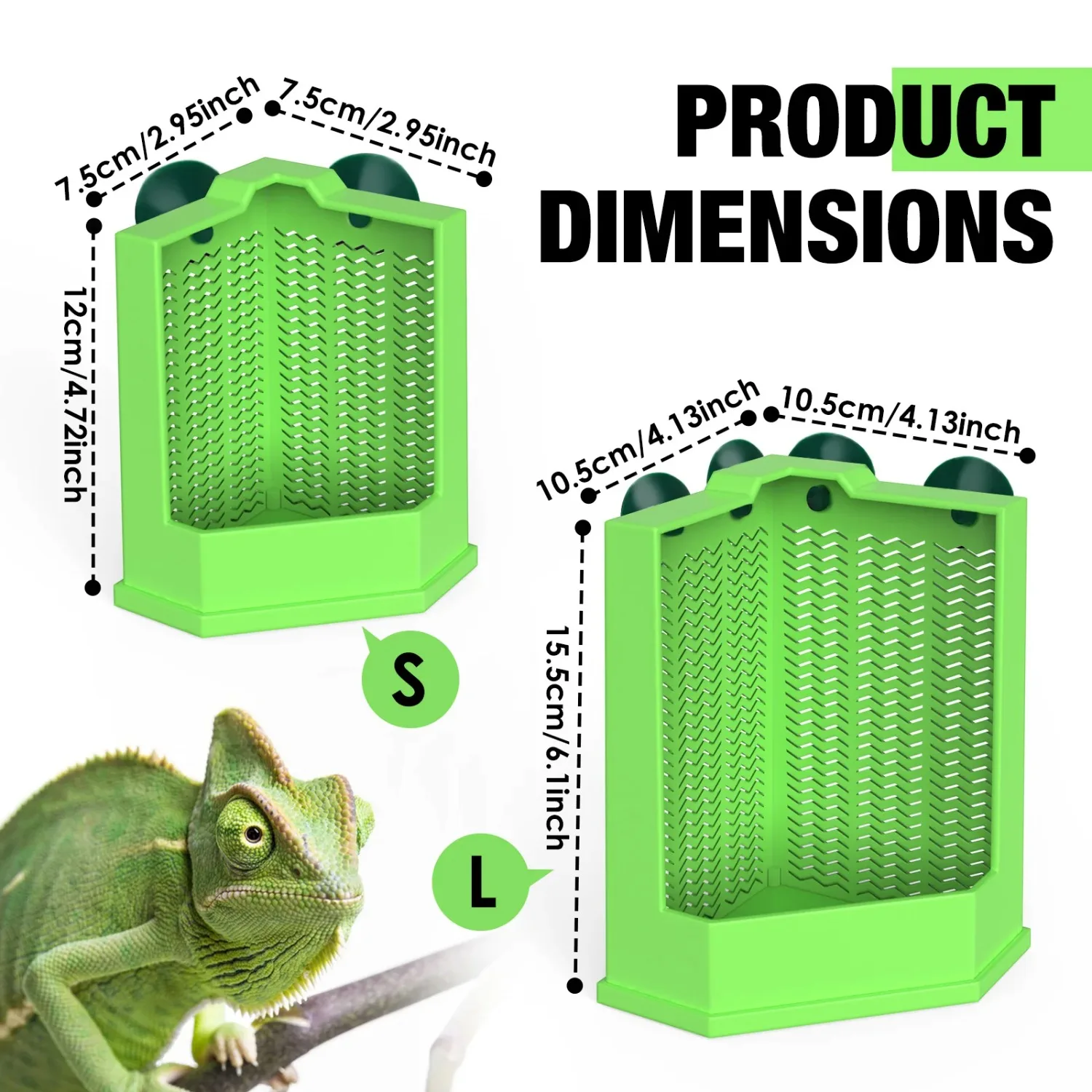 Escape-Proof Corner Reptile Feeder Bowl with Suction Cups 5