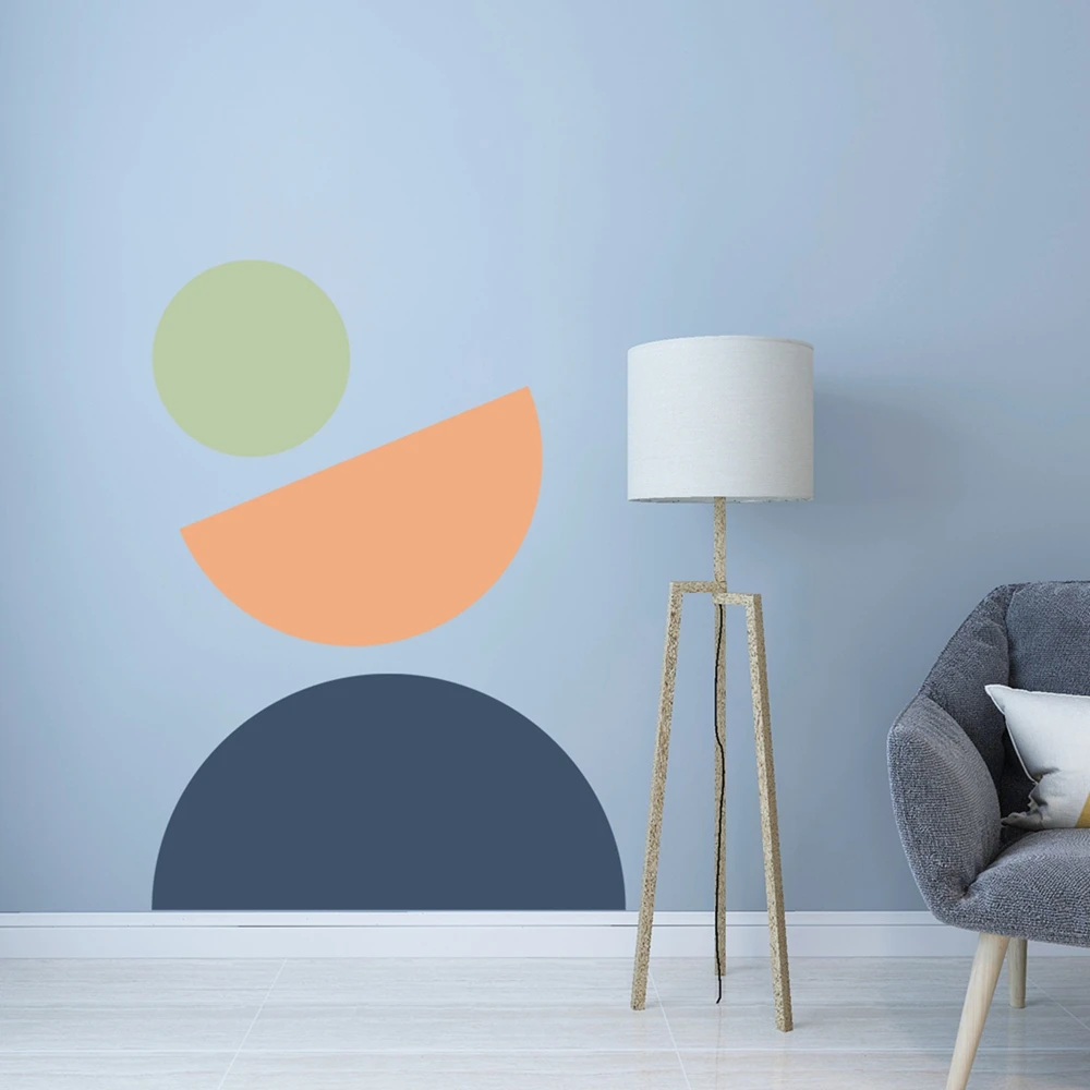 Boho Abstract Geometric Rainbow Colorblock Removable Wall Stickers Nursery DIY Wall Decals Kids Room Modern Interior Home Decor