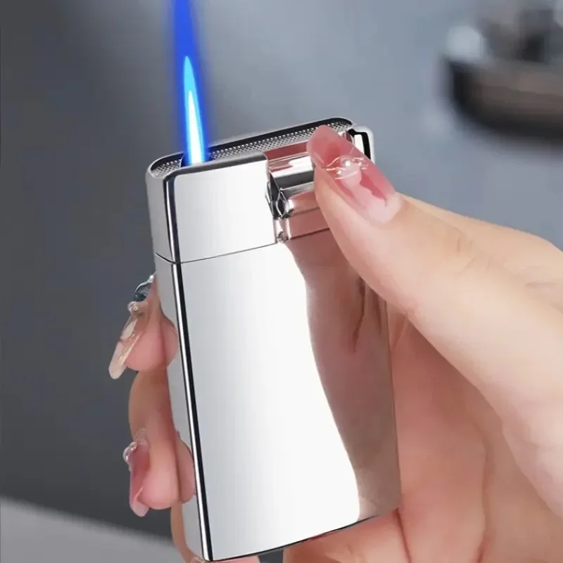 2025 New Creative Cigarette Butt Cigar Lighter Windproof Blue Flame Straight Metal Lighter Men\'s Gift Smoke Accesoires