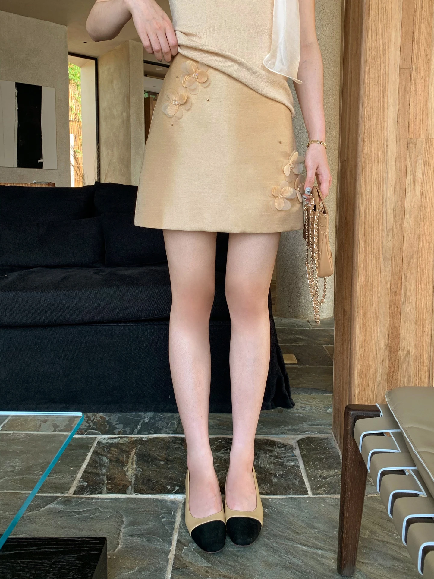 

Юбка Moby с высокой талией, А-силуэта, с 3D-вышивкой цветами, женская, весна-лето, укороченная, с эффектом похудения, на молнии сзади