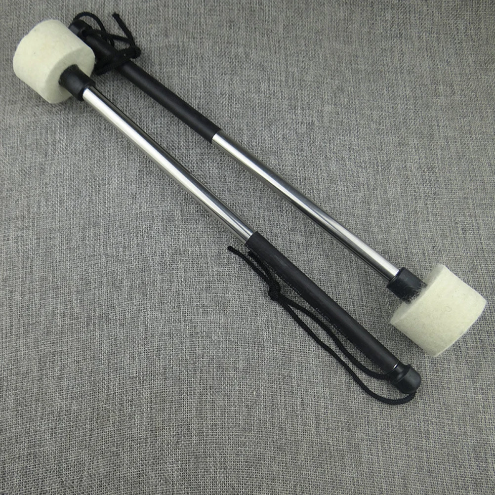 

Drum Hammer Mallets Snare Drumsticks Wool Felt Head Durable Stainless Steel Handle Musical Instrument Accessories