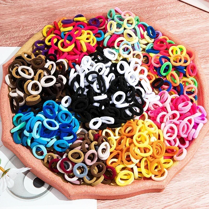 20/50Pcs Elastic Hair Bands Girls Hair Accessories Mini Colorful Nylon Headband Kids Ponytail Holder Scrunchie Ornaments Gift