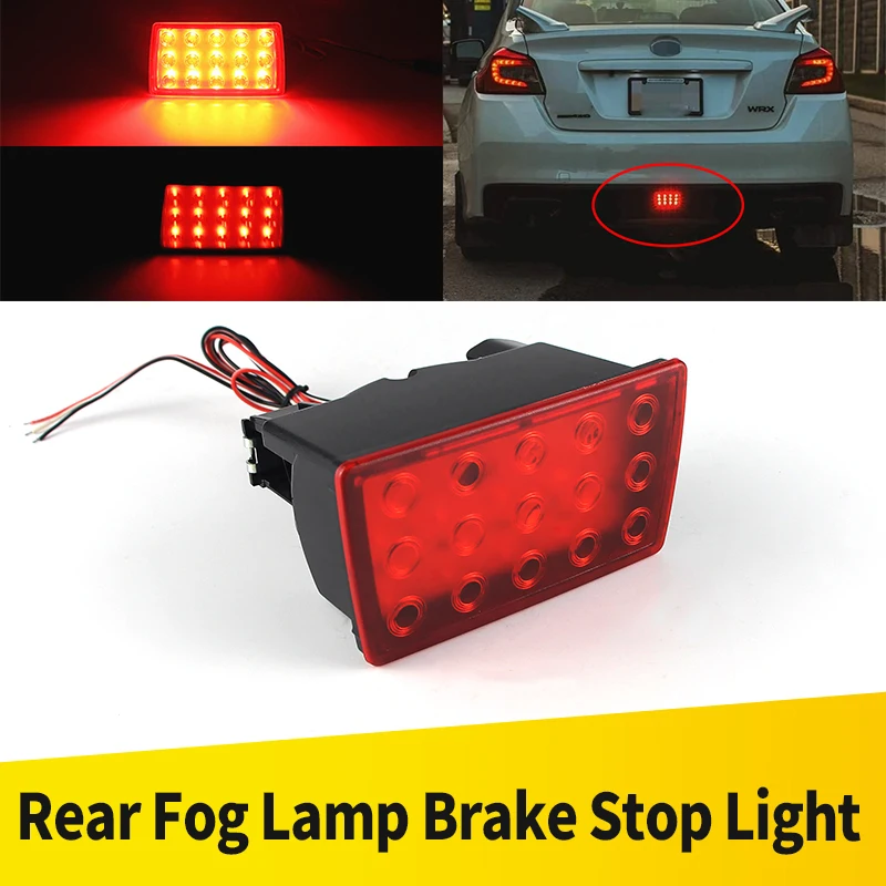 1pc For Subaru WRX STi XV Impreza 12V OEM#84913FG420 Black/RED Lens LED Rear Fog Lamp Brake Stop Tail Light Car Accessories