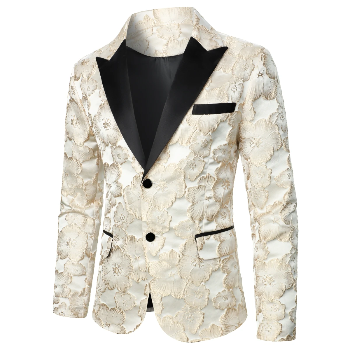 

Men's Suit Flower Texture Regular Fit Men's Blazer Wedding Prom Dinner Party Stage Show Tuxedo Birthday Present Men's Jacket