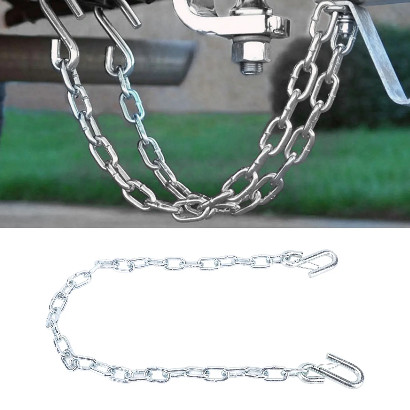 

Защитная цепь для лодки, безопасная цепь для прицепа, высокая прочность, длина 1 м, с S-образными крючками, емкость 3500 фунтов, устойчивая к растяжению для прицепа RV