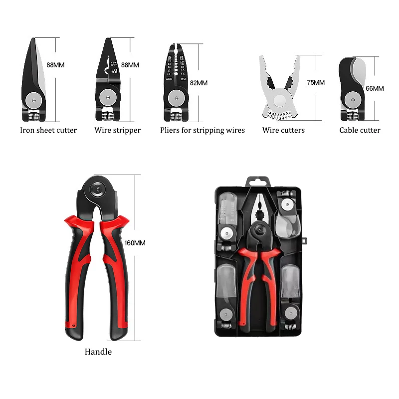 

Клещи для зачистки проводов, инструменты электрика, многофункциональные клещи, клещи для проводов 5-в-1, ножницы