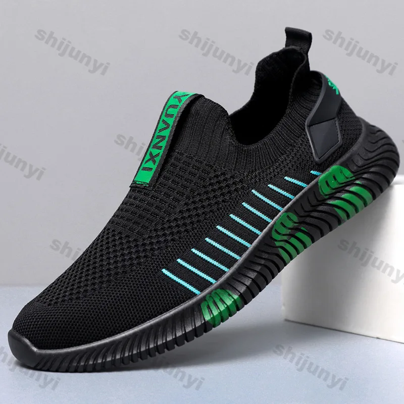 Men Shoes 2025 Spring Autumn New Fashion Comfortable Lightweight Sewing Fly Weave Casual Shoes Breathable Mesh Non Slip Sneakers