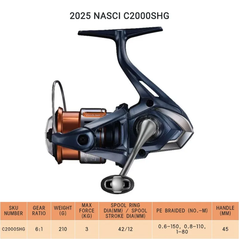 2025 Shimano NASCI FD 500 C2000 2500 2500HG 2500SHG C3000 C3000HG