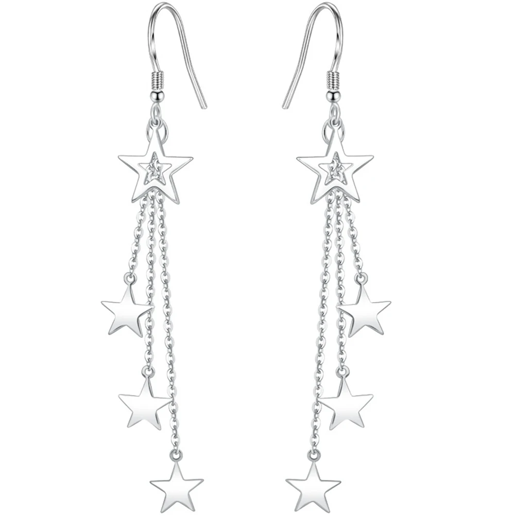 

Tassel Earrings Copper Material Lightweight Star Design Women Girls Dangle Pendant Party Wedding Jewelry Trendy Ear Decor