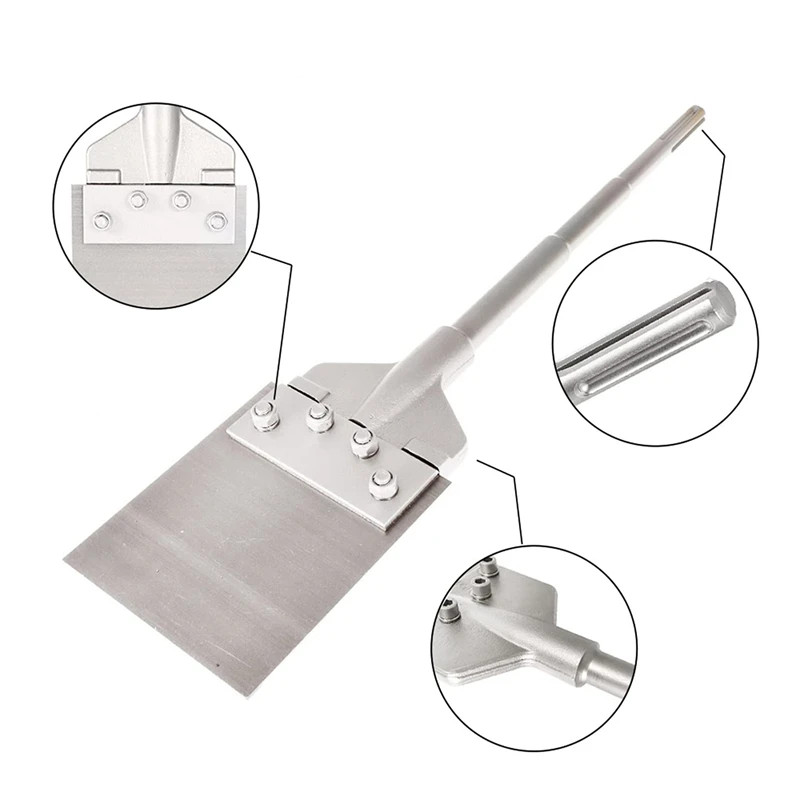 SDS Max Floor Scraper, 6 Inch Wide Tile Removal Bit Works With SDS-Max Bits For Grout Adhesive Wallpaper Thinset Wood