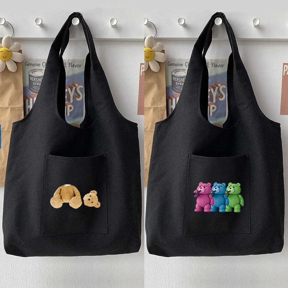 

Women's Shopping Bag Commuting Shoulder Bag Handbag Casual Cartoon Bear Pattern Printed Women's Large Capacity Handbag