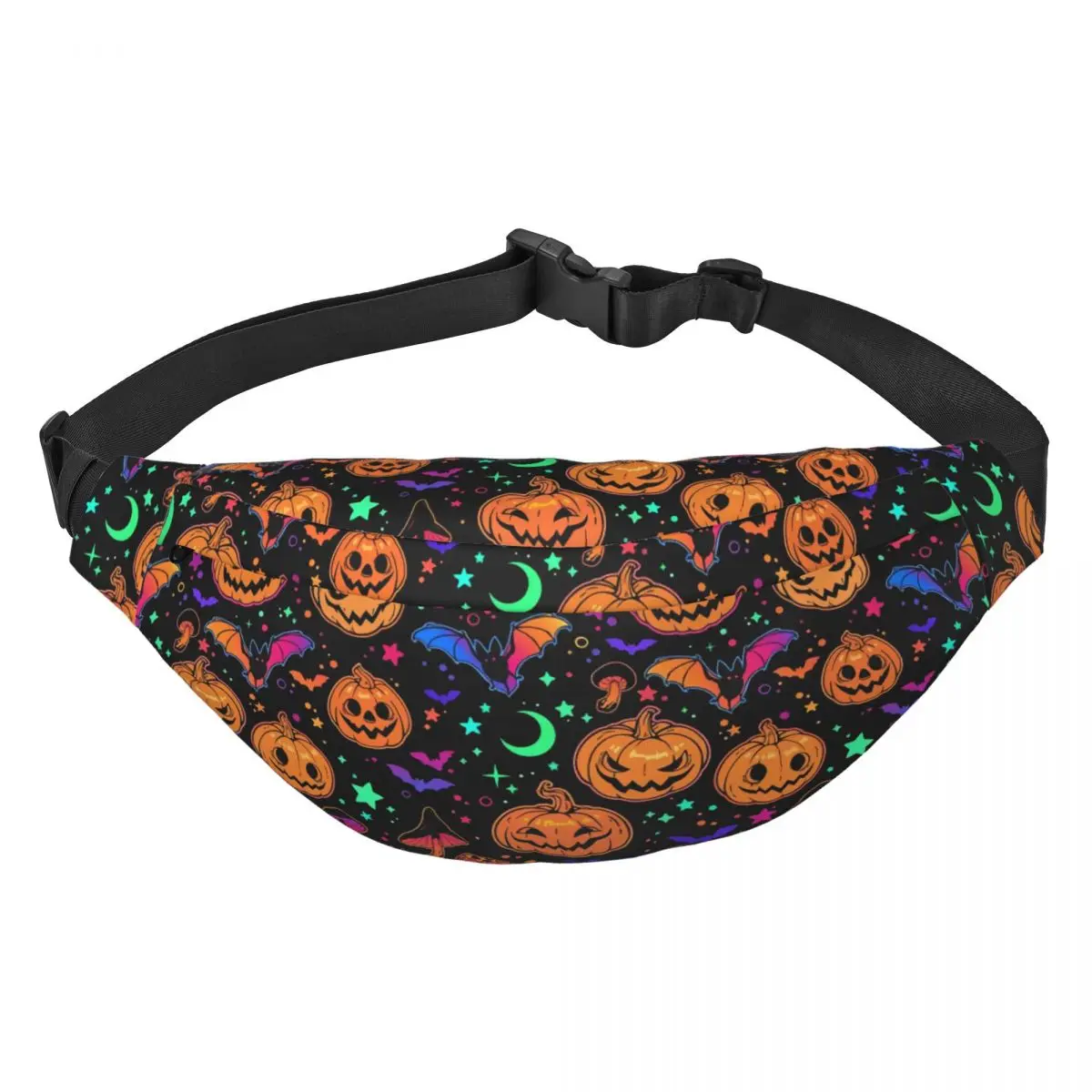 

Custom Halloween Pumpkin Bats Gothic Magic Mysterious Horror Fanny Pack Women Casual Sling Crossbody Waist Bag Phone Money Pouch