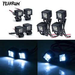 YEAHRUN Square Lamp Headlights Spotlights Luggage Rack Side LED Lights for 1/24 Axial SCX24 1/10 TRX4 TRX6 Axial SCX10 RC Car